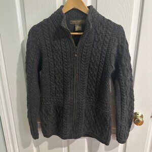 NWOT Women's Irish Wool Zip Up Cardigan, Grey size S